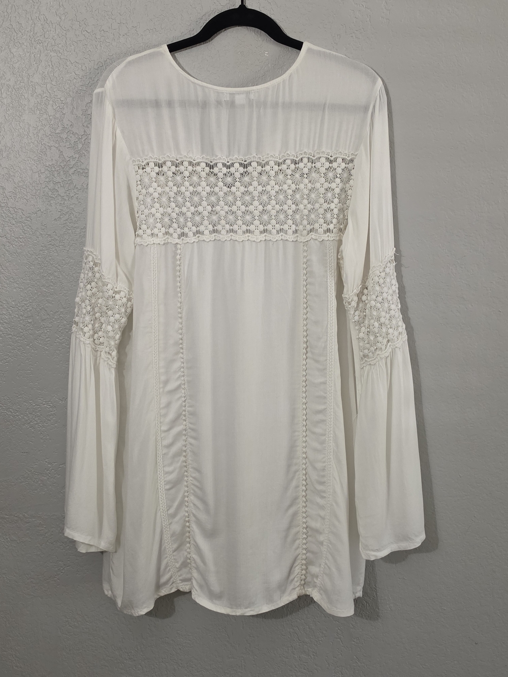 Raviya Bell Sleeve Swim Coverup White Crochet Beach Pool Womens XL - Picture 8 of 9